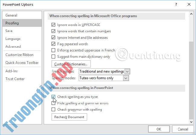 Kiểm&nbsp;tra&nbsp;chính&nbsp;tả&nbsp;và&nbsp;ngữ&nbsp;pháp&nbsp;trong&nbsp;PowerPoint&nbsp;2016