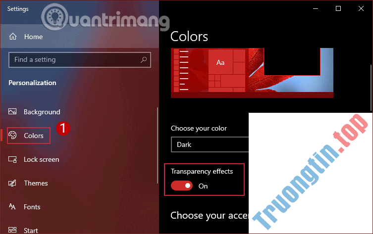 Thủ&nbsp;thuật&nbsp;tùy&nbsp;chỉnh&nbsp;độ&nbsp;trong&nbsp;suốt&nbsp;của&nbsp;Start&nbsp;Menu&nbsp;trong&nbsp;Windows&nbsp;10