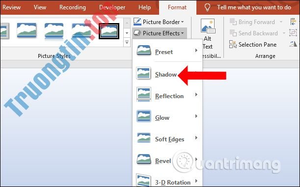 Cách&nbsp;tạo&nbsp;hiệu&nbsp;ứng&nbsp;đổ&nbsp;bóng&nbsp;trên&nbsp;PowerPoint