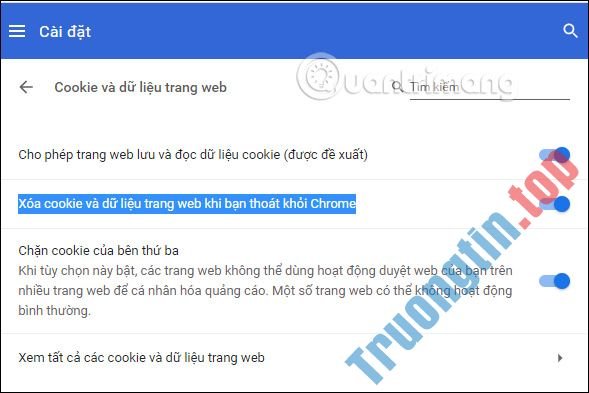 Cách tự động xóa cookies trên Chrome khi thoát trình duyệt