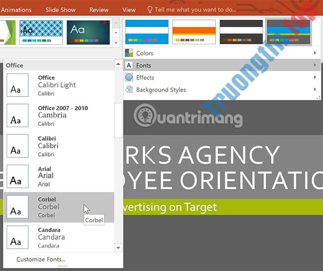 Cách&nbsp;thay&nbsp;đổi&nbsp;theme&nbsp;trong&nbsp;PowerPoint&nbsp;2016