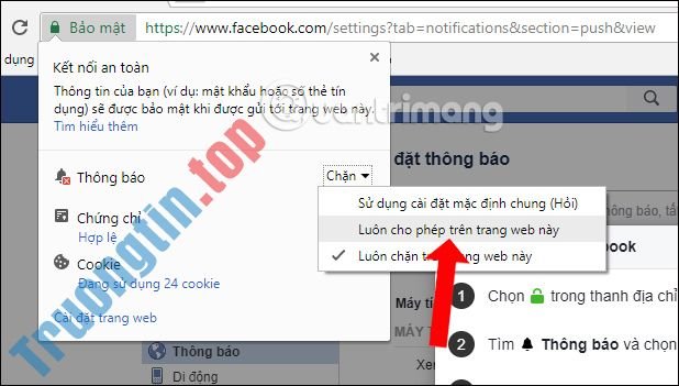 Cách&nbsp;bật&nbsp;thông&nbsp;báo&nbsp;Facebook&nbsp;trên&nbsp;Google&nbsp;Chrome