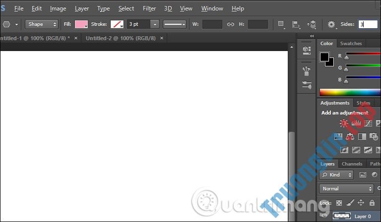 Cách&nbsp;vẽ&nbsp;hình&nbsp;tam&nbsp;giác&nbsp;trong&nbsp;Photoshop