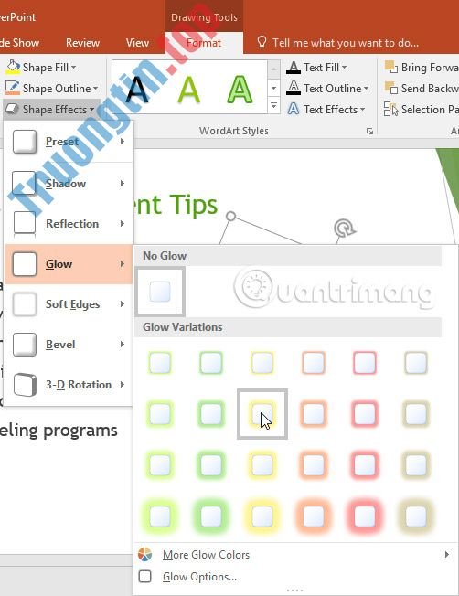 Thao&nbsp;tác&nbsp;với&nbsp;các&nbsp;hình&nbsp;dạng&nbsp;trong&nbsp;PowerPoint&nbsp;2016