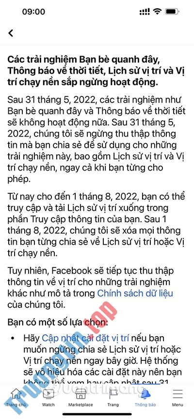 Facebook&nbsp;ngừng&nbsp;cung&nbsp;cấp&nbsp;Bạn&nbsp;bè&nbsp;quanh&nbsp;đây&nbsp;và&nbsp;một&nbsp;số&nbsp;tính&nbsp;năng&nbsp;về&nbsp;vị&nbsp;trí