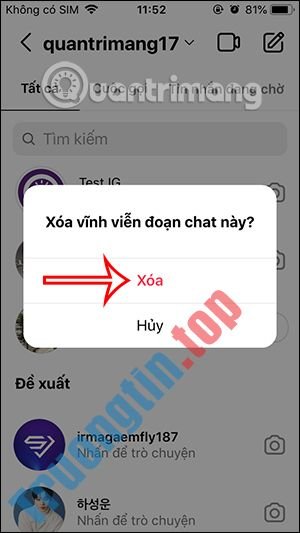 Cách&nbsp;xóa&nbsp;nhóm&nbsp;chat&nbsp;Instagram&nbsp;vĩnh&nbsp;viễn