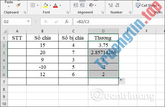 Hàm&nbsp;chia&nbsp;trong&nbsp;Excel:&nbsp;hàm&nbsp;MOD&nbsp;(lấy&nbsp;phần&nbsp;dư)&nbsp;và&nbsp;hàm&nbsp;QUOTIENT&nbsp;(lấy&nbsp;phần&nbsp;nguyên)