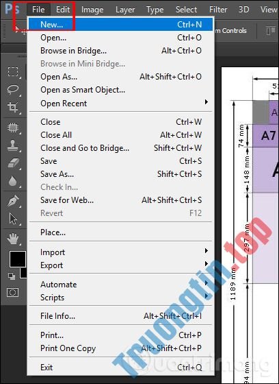 Cách&nbsp;tạo&nbsp;khổ&nbsp;giấy&nbsp;A3,&nbsp;A4&nbsp;trong&nbsp;Photoshop