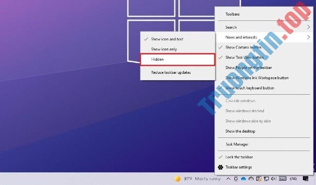 Cách&nbsp;tắt&nbsp;widget&nbsp;tin&nbsp;tức&nbsp;trong&nbsp;Taskbar&nbsp;trên&nbsp;Windows&nbsp;10