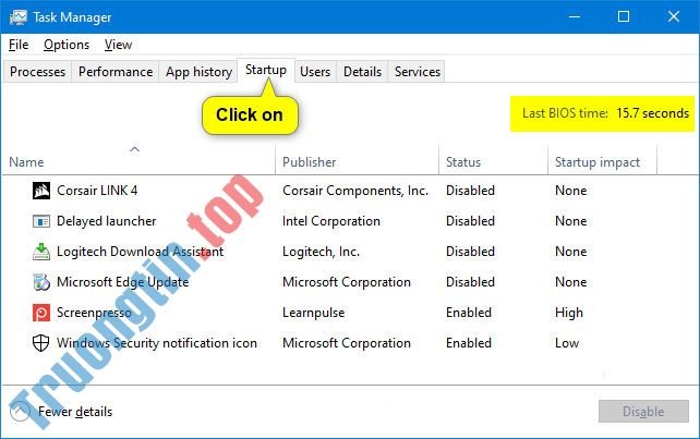 Cách&nbsp;xem&nbsp;chỉ&nbsp;số&nbsp;Last&nbsp;BIOS&nbsp;Time&nbsp;trong&nbsp;Windows&nbsp;10