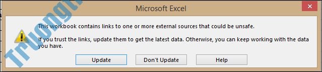 Cách&nbsp;tắt&nbsp;thông&nbsp;báo&nbsp;Update&nbsp;Link&nbsp;trên&nbsp;Excel