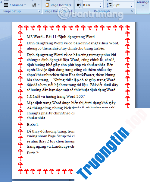 MS&nbsp;Word&nbsp;-&nbsp;Bài&nbsp;11:&nbsp;Định&nbsp;dạng&nbsp;trang&nbsp;Word