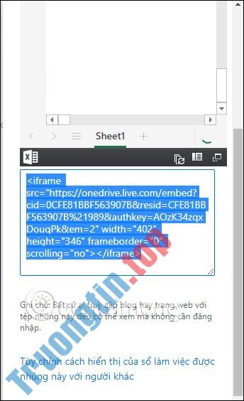Cách&nbsp;nhúng&nbsp;bảng&nbsp;tính&nbsp;Excel&nbsp;vào&nbsp;website