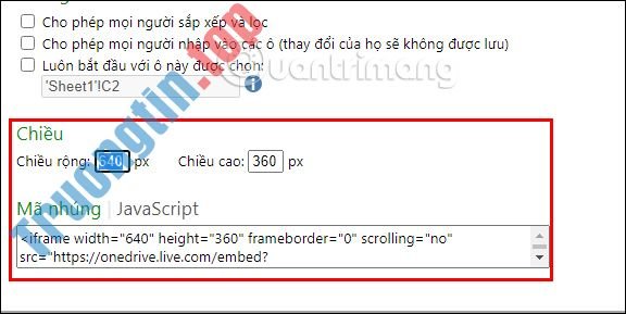 Cách&nbsp;nhúng&nbsp;bảng&nbsp;tính&nbsp;Excel&nbsp;vào&nbsp;website
