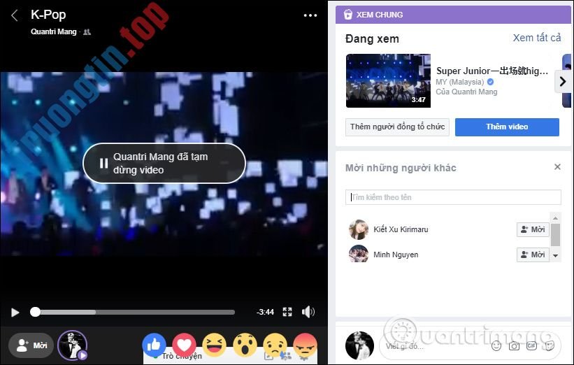 Cách&nbsp;xem&nbsp;chung&nbsp;video&nbsp;Facebook&nbsp;với&nbsp;bạn&nbsp;bè