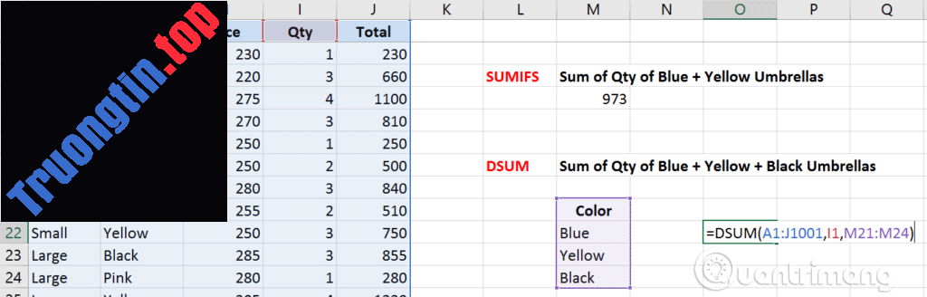 Phân&nbsp;biệt&nbsp;các&nbsp;hàm&nbsp;SUM,&nbsp;SUMIF,&nbsp;SUMIFS&nbsp;và&nbsp;DSUM