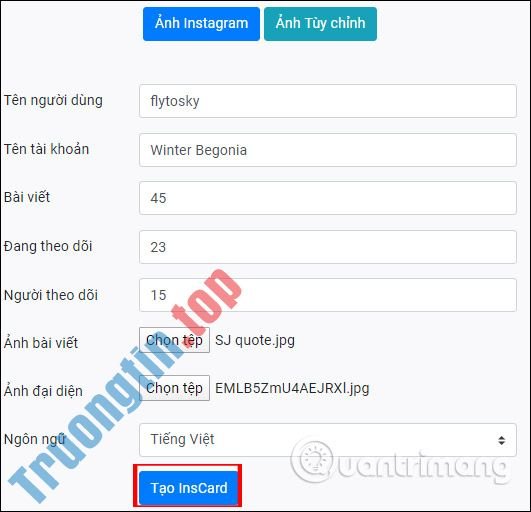 Hướng&nbsp;dẫn&nbsp;tạo&nbsp;ảnh&nbsp;Instacard,&nbsp;trào&nbsp;lưu&nbsp;mới&nbsp;trên&nbsp;mạng&nbsp;xã&nbsp;hội