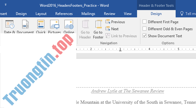 Word 2019 (Phần 15): Header và Footer 3 Word 2019 (Phần 15): Header và Footer