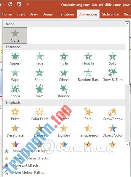 Cách&nbsp;tạo&nbsp;hiệu&nbsp;ứng&nbsp;hiện&nbsp;từng&nbsp;từ&nbsp;trong&nbsp;PowerPoint
