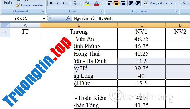MS&nbsp;Excel&nbsp;2007&nbsp;-&nbsp;Bài&nbsp;4:&nbsp;Thao&nbsp;tác&nbsp;với&nbsp;dữ&nbsp;liệu