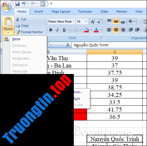MS&nbsp;Excel&nbsp;2007&nbsp;-&nbsp;Bài&nbsp;4:&nbsp;Thao&nbsp;tác&nbsp;với&nbsp;dữ&nbsp;liệu