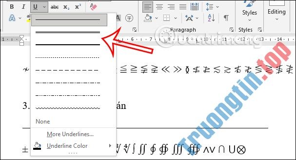 5&nbsp;cách&nbsp;gạch&nbsp;chân&nbsp;trong&nbsp;Word