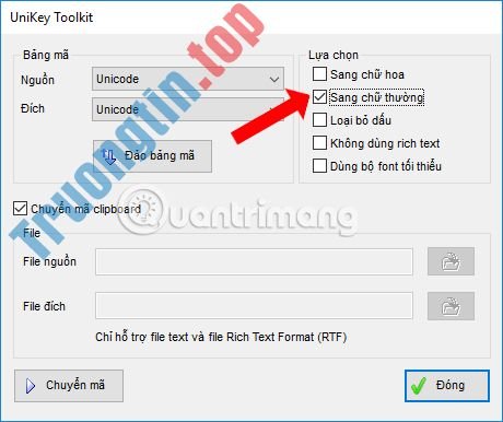 Cách chuyển chữ hoa sang chữ thường trên Excel bằng Unikey