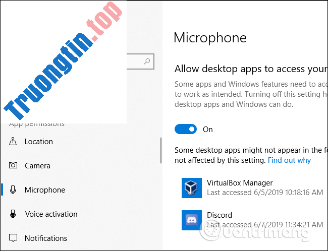 Cách&nbsp;xem&nbsp;ứng&nbsp;dụng&nbsp;sử&nbsp;dụng&nbsp;microphone&nbsp;trên&nbsp;Windows&nbsp;10