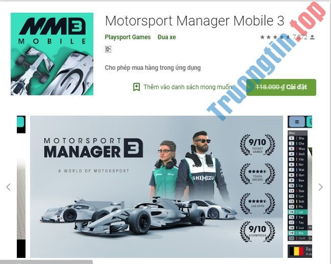 Mời tải Motorsport Manager Mobile 3, game quản lý đội đua xe công thức cực hay, đang miễn phí
