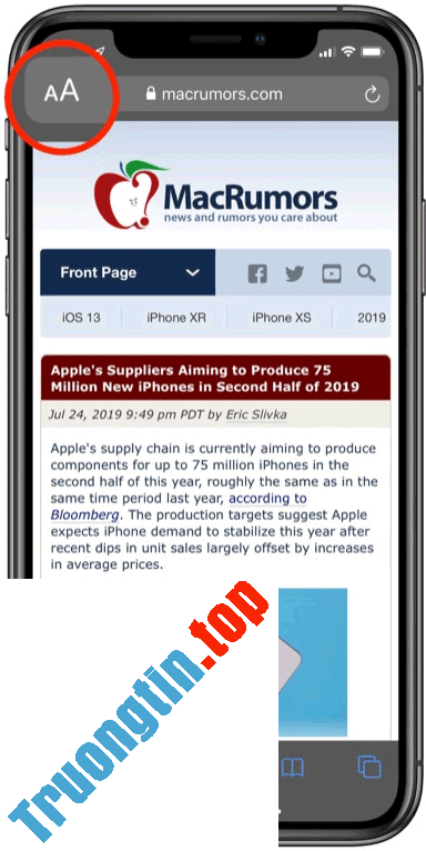 Cách&nbsp;thay&nbsp;đổi&nbsp;kích&nbsp;cỡ&nbsp;chữ&nbsp;trong&nbsp;Safari&nbsp;trên&nbsp;iPhone