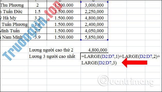 Cách&nbsp;tìm&nbsp;giá&nbsp;trị&nbsp;thứ&nbsp;N&nbsp;trong&nbsp;Excel