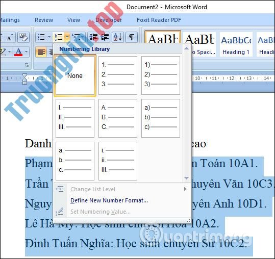 MS&nbsp;Word&nbsp;-&nbsp;Bài&nbsp;15:&nbsp;Đánh&nbsp;số&nbsp;thứ&nbsp;tự&nbsp;đầu&nbsp;dòng