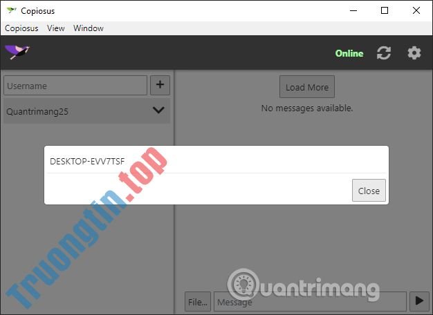 Cách&nbsp;dùng&nbsp;Copiosus&nbsp;P2P&nbsp;chat&nbsp;bảo&nbsp;mật&nbsp;trên&nbsp;Windows&nbsp;10