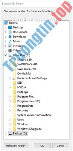 Cách&nbsp;thay&nbsp;đổi&nbsp;vị&nbsp;trí&nbsp;lưu&nbsp;trữ&nbsp;của&nbsp;Search&nbsp;Index&nbsp;trong&nbsp;Windows&nbsp;10