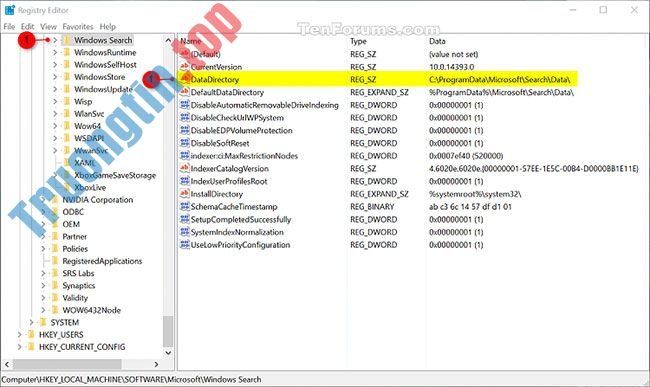 Cách&nbsp;thay&nbsp;đổi&nbsp;vị&nbsp;trí&nbsp;lưu&nbsp;trữ&nbsp;của&nbsp;Search&nbsp;Index&nbsp;trong&nbsp;Windows&nbsp;10