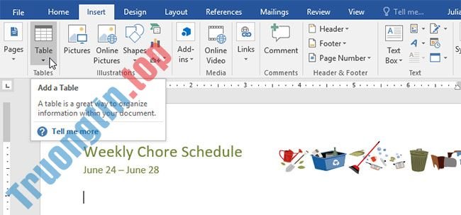Word&nbsp;2019&nbsp;(Phần&nbsp;22):&nbsp;Bảng