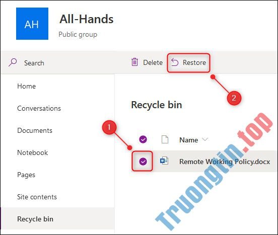 Cách&nbsp;khôi&nbsp;phục&nbsp;file&nbsp;đã&nbsp;xóa&nbsp;trên&nbsp;Microsoft&nbsp;Teams
