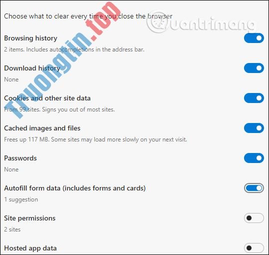 Cách&nbsp;tự&nbsp;động&nbsp;xóa&nbsp;dữ&nbsp;liệu&nbsp;web&nbsp;trên&nbsp;Edge&nbsp;Chromium