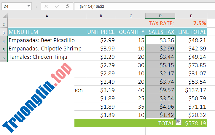 Excel&nbsp;2019&nbsp;(Phần&nbsp;14):&nbsp;Tham&nbsp;chiếu&nbsp;ô&nbsp;tương&nbsp;đối&nbsp;và&nbsp;tuyệt&nbsp;đối