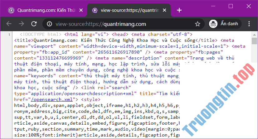Cách&nbsp;view&nbsp;source,&nbsp;xem&nbsp;mã&nbsp;nguồn&nbsp;trang&nbsp;web&nbsp;bằng&nbsp;điện&nbsp;thoại,&nbsp;máy&nbsp;tính