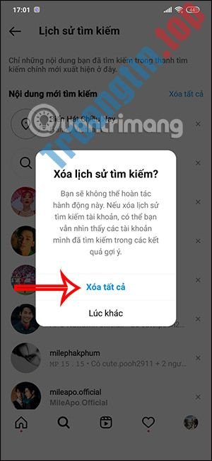 Hướng&nbsp;dẫn&nbsp;xóa&nbsp;lịch&nbsp;sử&nbsp;tìm&nbsp;kiếm&nbsp;Instagram