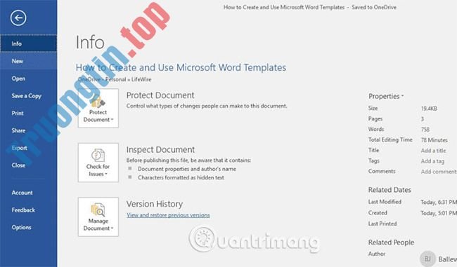 Cách tạo và sử dụng các template trong Microsoft Word