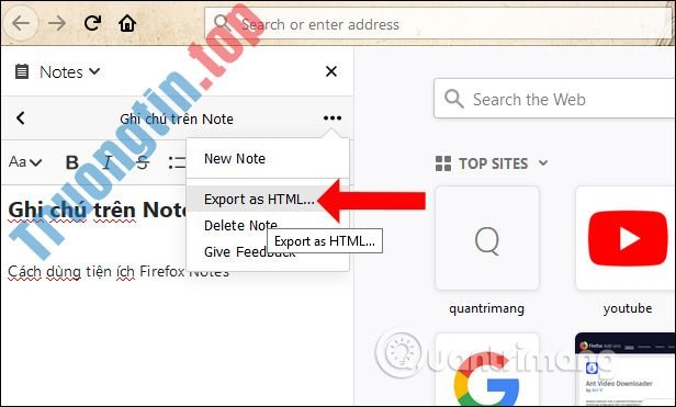 Cách&nbsp;sử&nbsp;dụng&nbsp;tiện&nbsp;ích&nbsp;ghi&nbsp;chú&nbsp;Firefox&nbsp;Notes