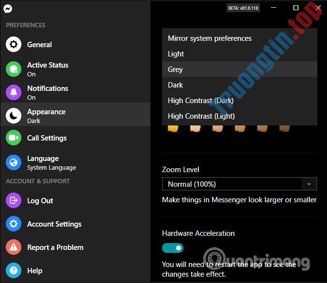 Cách&nbsp;bật&nbsp;chế&nbsp;độ&nbsp;Dark&nbsp;Mode&nbsp;trên&nbsp;Messenger&nbsp;PC&nbsp;và&nbsp;mobile