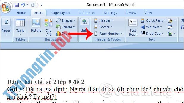 Cách đánh số trang trong Word 2007 1 Cách đánh số trang trong Word 2007