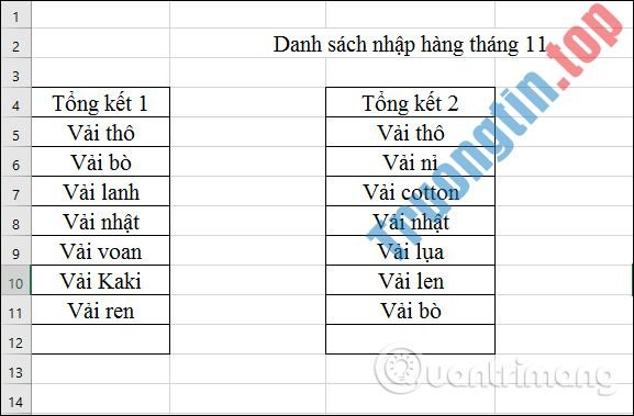 Cách&nbsp;so&nbsp;sánh&nbsp;dữ&nbsp;liệu&nbsp;trên&nbsp;2&nbsp;cột&nbsp;Excel