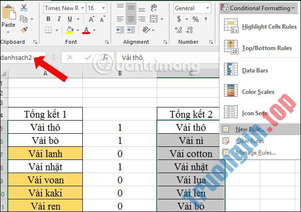 Cách&nbsp;so&nbsp;sánh&nbsp;dữ&nbsp;liệu&nbsp;trên&nbsp;2&nbsp;cột&nbsp;Excel