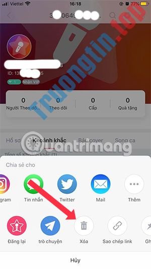 Cách&nbsp;xóa&nbsp;bài&nbsp;đăng&nbsp;StarMaker