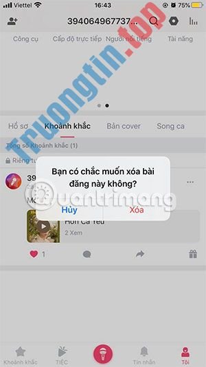 Cách&nbsp;xóa&nbsp;bài&nbsp;đăng&nbsp;StarMaker
