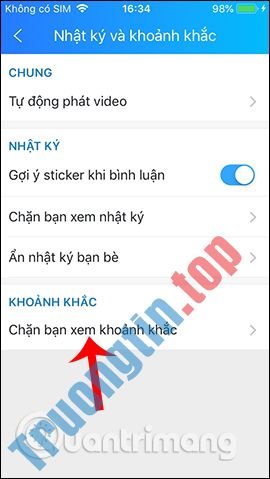 Hướng&nbsp;dẫn&nbsp;chặn&nbsp;bạn&nbsp;bè&nbsp;xem&nbsp;Nhật&nbsp;ký,&nbsp;Khoảnh&nbsp;khắc&nbsp;trên&nbsp;Zalo